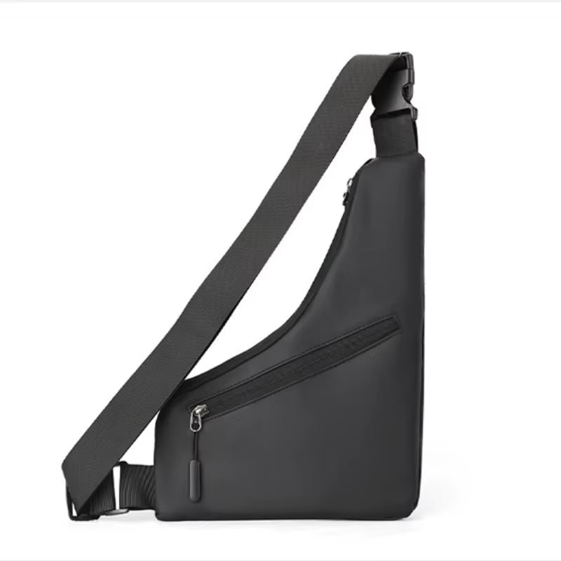 Anti Theft Close Fitting Chest Bag Men'S Leisure Leather Film Triangle Bag Crossbody Card Wallet Sports Cycling Riding Sling Bag